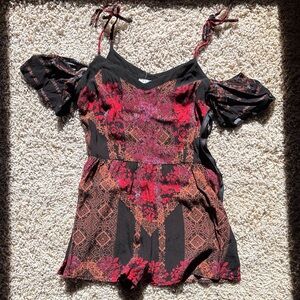 Kendall and Kylie Bohemian Red and Black Romper
